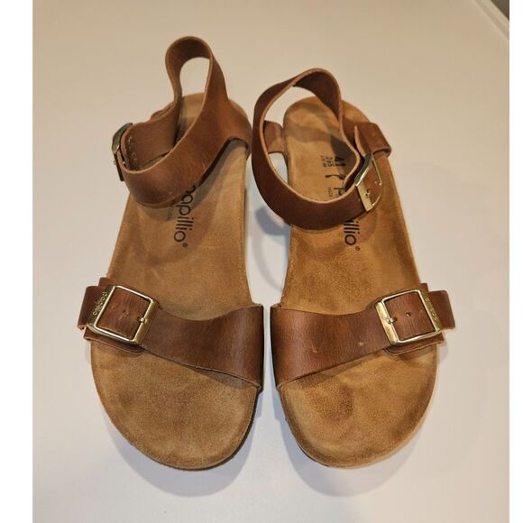 NWOT Papillio by Birkenstock Soley Wedge Leather Sandals, Size 41 - Picture 3 of 9